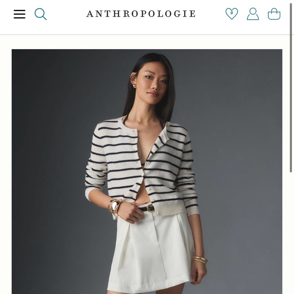 NWT Anthropologie Bishop and Young White Pleated Skort